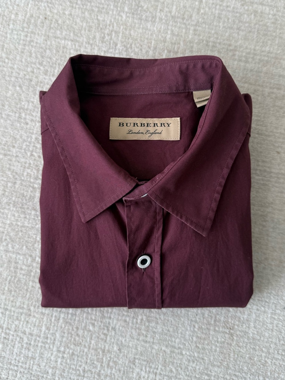 Burberry Men’s Dress Shirt Oxblood Colorway Size Medium